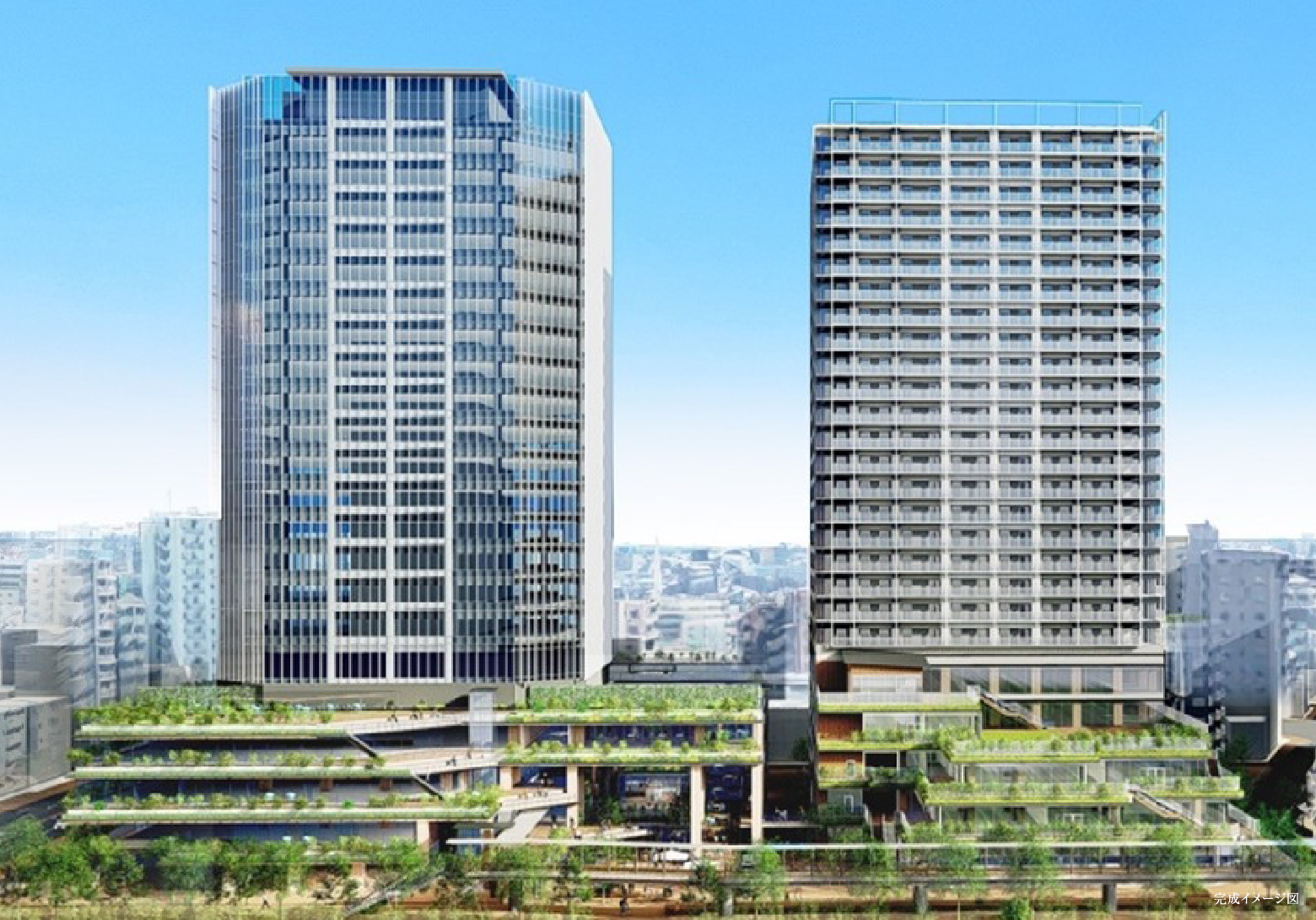 再開発ビル外観竣工予想CG
