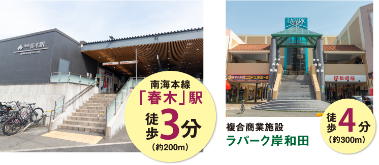 春木駅・ラパーク岸和田写真