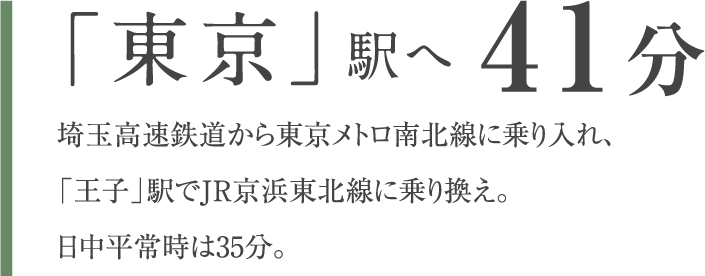 「東京」駅へ 41分