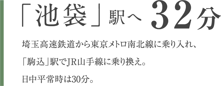 「池袋」駅へ 32分