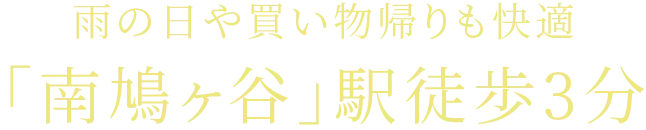 徒歩3分の「南鳩ヶ谷」駅から「飯田橋」駅へ直通29分