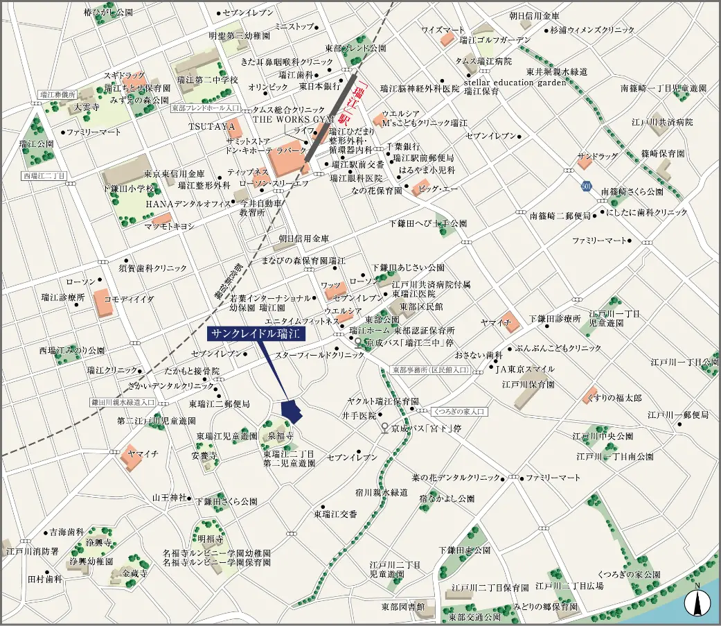 サンクレイドル瑞江 周辺マップ